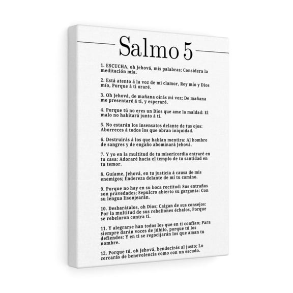 Salmo 5 Impresion De Arte Crist en Blanco Psalm 5 Spanish Ready to Hang Bible Canvas Unframed
