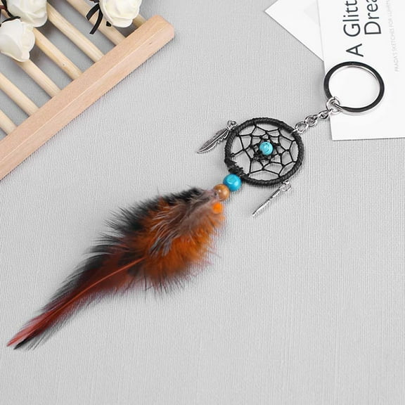 WHAMVOX Handmade Dream Catcher Beaded Dreamcatcher Circular Net Car Rear View Mirror Pendant Accessories(BZ814)