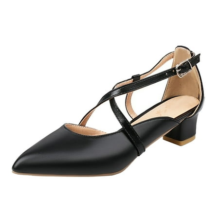 

Dressy Sandals Women Wedge Womens Dress Sandals Size 6 1/2 Women s Foreign Trade Large Spring New PU Leather Buckle Low Heel Hollow Back Sandals