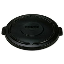Rubbermaid Commercial Vented Round BRUTE Lid, 24.5 dia x 1.5h, Black -RCP264560BLA