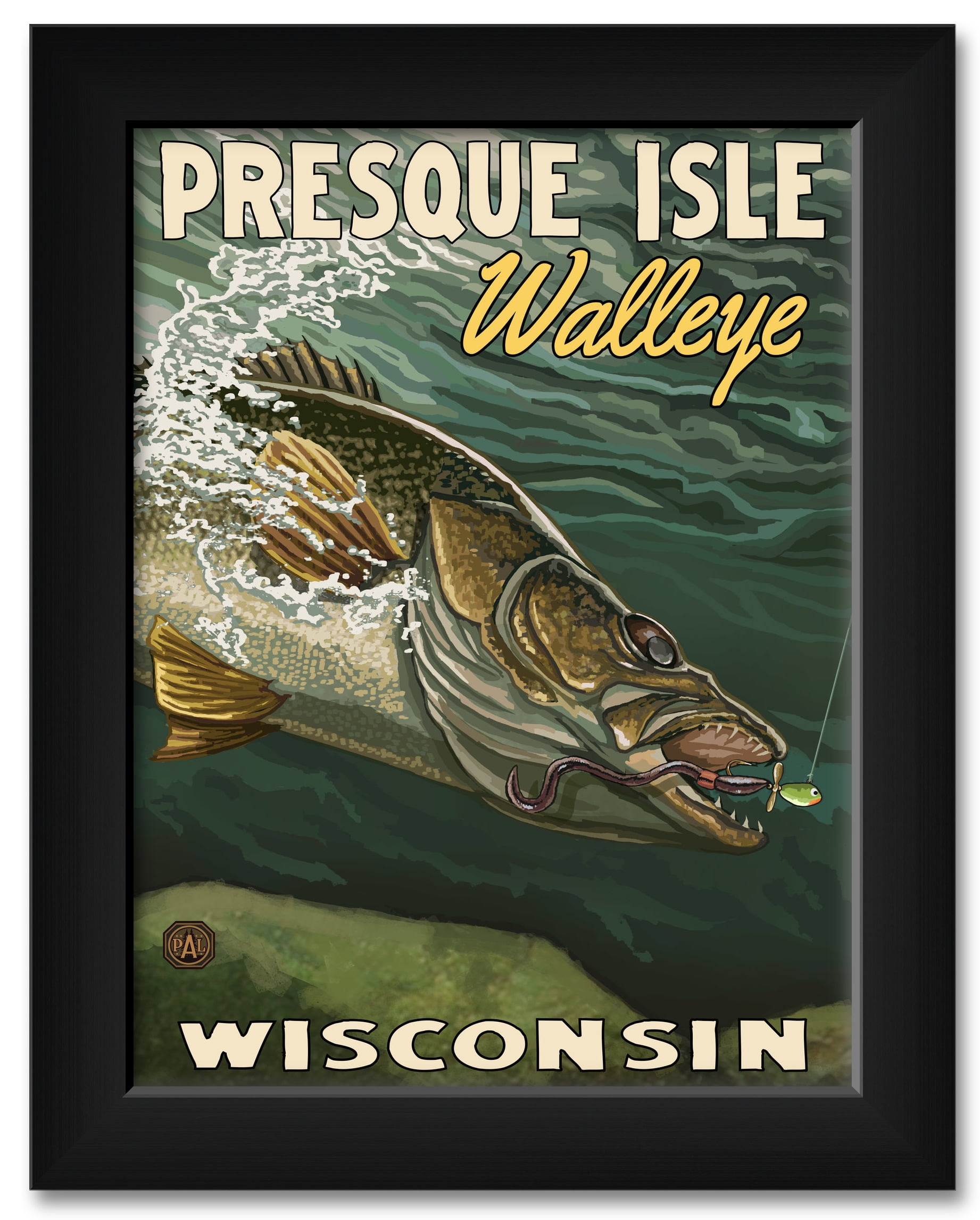 Walleye Fishing Presque Isle Wisconsin Framed Art Print by Paul A