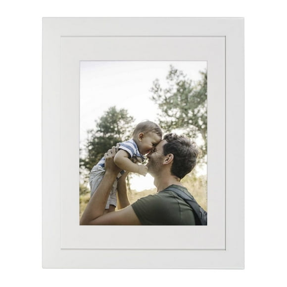 DesignOvation Museum 14" x 18" Matted to 11" x 14" White Picture Frame