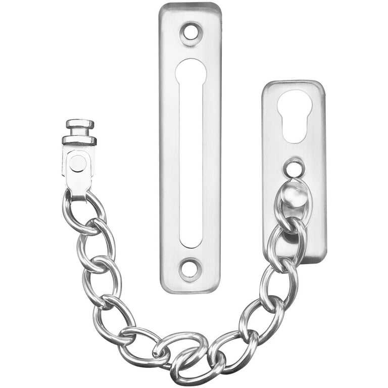 Door Chain Lock, Stainless Steel Security Chain Guard with Anti-Theft Chain, Heavy Duty Reinforced Safety Door Latch Lock for Home Bedroom Hotel
