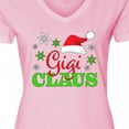 thumbnail image 4 of Inktastic Gigi Claus with Christmas Santa Hat and Snowflakes Women's V-Neck T-Shirt, 4 of 5