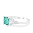 thumbnail image 4 of Art Deco Design Ring Princess Cut Paraiba Tourmaline CZ 925 Sterling Silver Size 5, 4 of 6