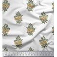 thumbnail image 1 of Soimoi Modal Satin Fabric Leaves & Floral Block Print Sewing Fabric Yard 42 Inch Wide, 1 of 3