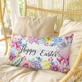 thumbnail image 4 of Easter Pillow Covers, Linen Long Throw Pillow Case, Colorful Flowers Eggs Tulips Daisy Pastoral Floral Holiday Pillow Protector Decorative Cushion Cover for Living Room/Bedroom 20" x 30", 4 of 8
