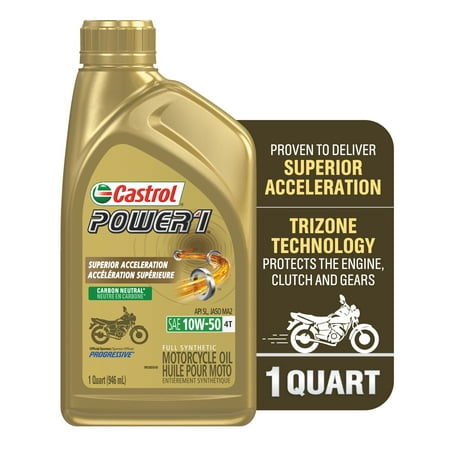 Castrol Power1 4T 10W-50 Full Synthetic Motorcycle Oil, 1 Quart