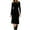 Black, variant on CIENVNSTG Women Dresses Suede Retro Western Round Neck Slim Fit Long Sleeved Dinner Dress Black M