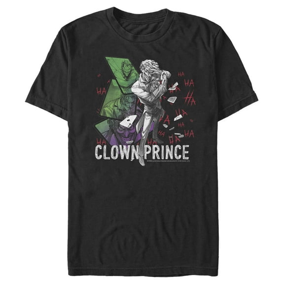 Men's Batman Joker Clown Prince Cards Graphic Tee Black Large Tall