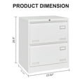 thumbnail image 6 of Tcbosik 2-Drawer Metal File Cabinet with Lock for Home Office, Vertical Filing Storage Cabinet for Legal Letter A4 Size, Easy Assembly, White, 6 of 9