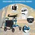 thumbnail image 5 of Giantex Rollator Walker, Folding Walking Aid w/6 Adjustable Height, Upright Walkers for Seniors Elderly, Blue, 5 of 10