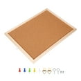 thumbnail image 3 of Uxcell 11.8" x 15.7" Cork Board, Bulletin Board Pin Board Notice Board Double Sided Square Framed for Classroom, Brown, 3 of 5
