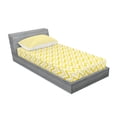 thumbnail image 3 of Ambesonne Abstract Fitted Sheet & Pillow Sham Set, Chevron Zig Zag 90s, Queen, White and Yellow, 3 of 3