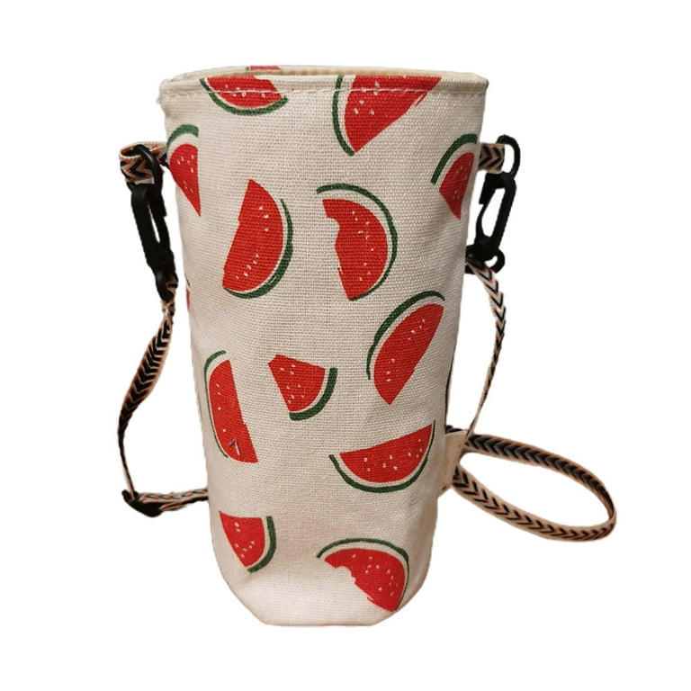 Packable Water Bottle Tote Carrier Bag Tumbler Cup Holder Pouch with  Adjustable Strap Crossbody Mug Sling Sleeve