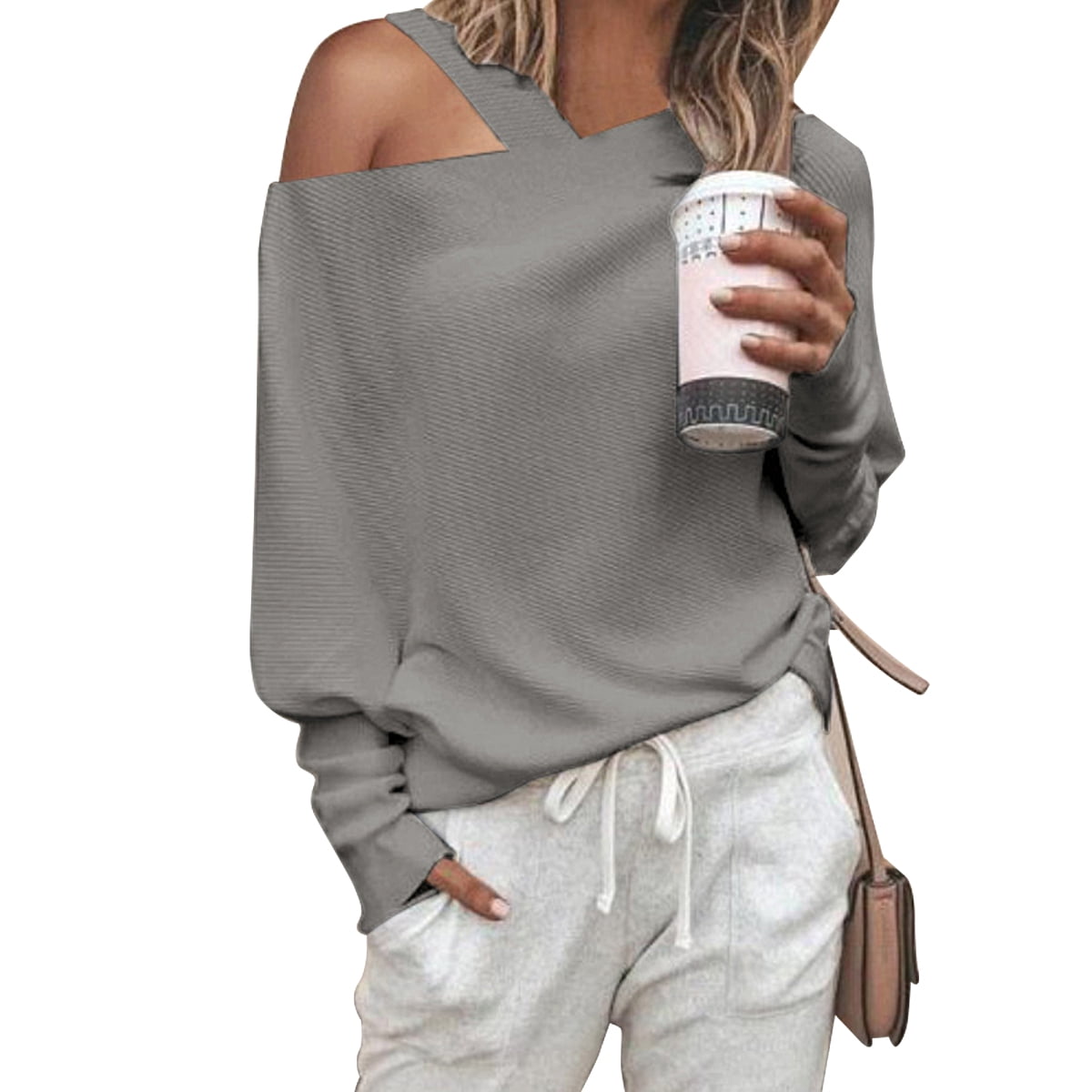 white one shoulder sweater