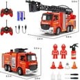 thumbnail image 6 of Mostop RC Fire Truck Toy, 2-in-1 Remote Control Rescue Fire Engine Toy, 2.4GHZ Fireman Electric Truck with LED Lights & Music, Red Toy for 3 Year Old Kids, 6 of 6