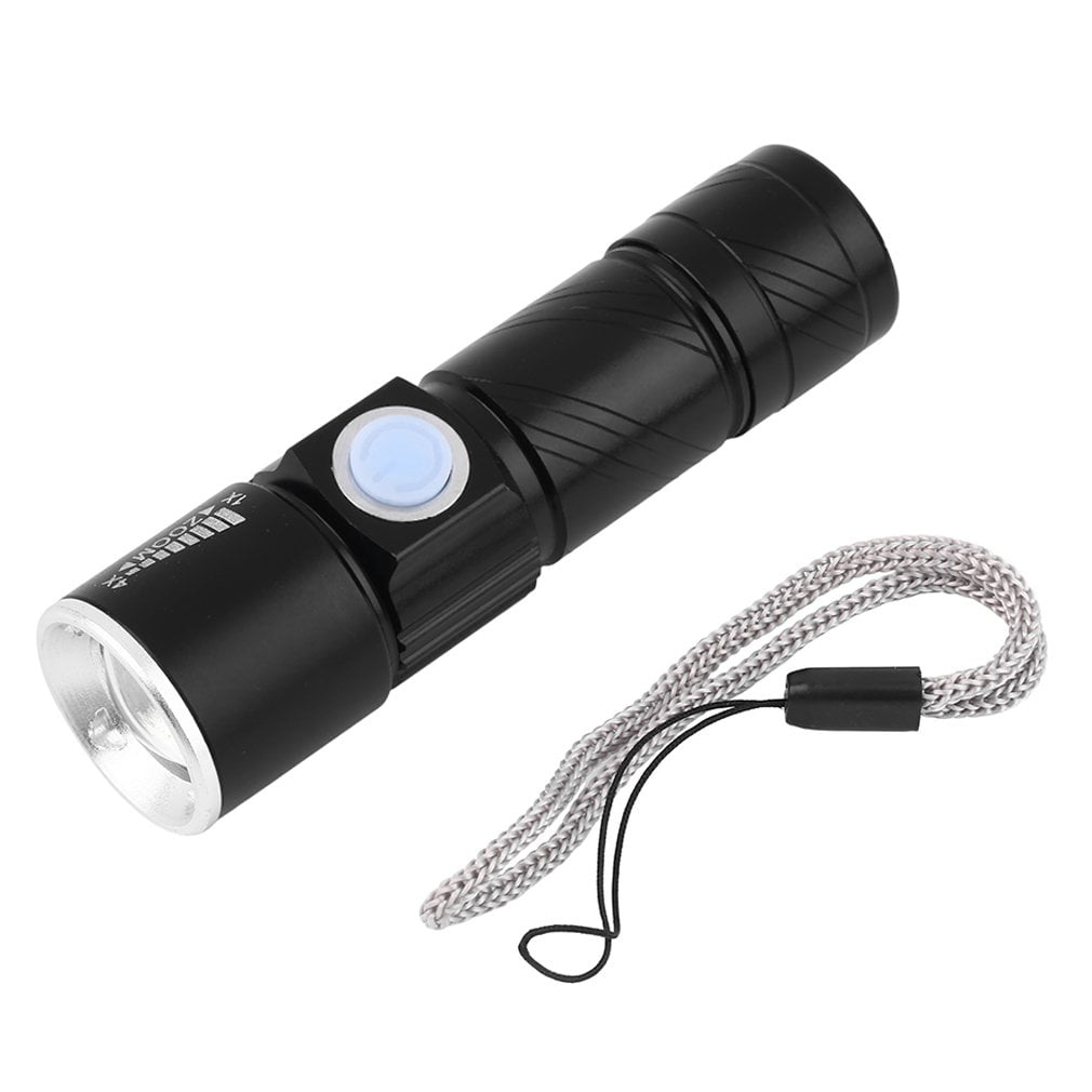 Bicycle Rechargeable Q5 LED Tactical USB Flashlight Torch Zoom Portable Lighting