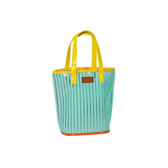 Bolso tote, neceser transparente para maquillaje, asa, organizador de viaje, bolsa de PVC, bolsa de transporte, neceser, monedero, bolso de playa para mujer