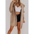 thumbnail image 2 of Women's Long Sleeve Open Front Knit Hooded Sweater Cardigan S-2Xl, 2 of 3