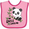 thumbnail image 3 of Inktastic My Uncle Loves Me Cute Panda Boys or Girls Baby Bib, 3 of 4