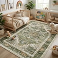 thumbnail image 2 of 5x7 Oriental Area Rug Living Room Washable Non Slip Boho Soft Rugs Bedroom Dining Room Decor-Green, 2 of 8