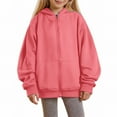 thumbnail image 2 of XXWXYD Teen Girls Cute Fleece Zip Up Hoodies Jacket, Basic Solid Color Fall Winter Casual Loose Fit Daily Outfits, Warm Cozy Soft Lining Outerwear for Cold Weather, 2 of 4