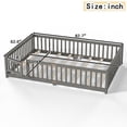 thumbnail image 2 of Harper & Bright Designs Queen Size Floor Bed with Door, Wood Platform Bed Frame with Safety Guardrails for Boys and Girls, Wood Grain gray, 2 of 12