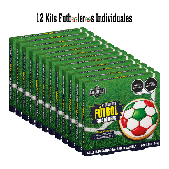 Kit Bakersfield Galleta Decorar Fútbol Vainilla 90g 12 Pack