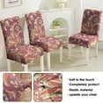 thumbnail image 5 of Colorful Vintage Paisley Pattern Dining Chair Covers 4 Pack Bohemian Floral Ethnic Retro Washable Polyester Stretch Slipcovers Removable Protector for Artistic Dining Room, 5 of 7