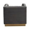 thumbnail image 4 of Baxton Studio Aveline Grey Velvet Gold Finished Armchair, 4 of 5