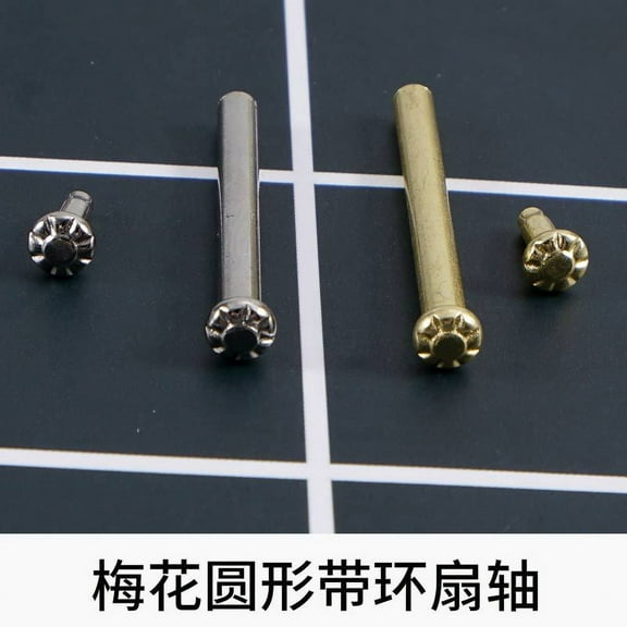 Folding Fan Repair Kit with Metal Rivets and Pins for DIY Handheld Fans Golden 6pcs