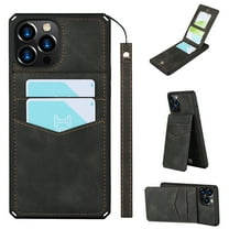 iPhone 8/iPhone 7 Case with 7 Card Slots, iPhone SE Cover 2nd Gen 2020, Allytech Premium PU Leather Anti-Scratch Kickstand Flip Stand Detachable Wrist Strap Magnetic Closure Purse Case, Black