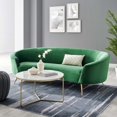 thumbnail image 2 of Sofa, Green, Velvet, Modern Contemporary, Mid Century Living Hotel Lounge Cafe Lobby, 2 of 8