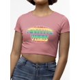 thumbnail image 3 of Positive Quote: Positive Vibes Crop Tee Women's -SelectDesign Designs, 3 of 4