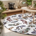 thumbnail image 3 of Small Round Rug 3Ft, Boho Western Colorful Non-Slip Washable Circle Rugs Carpet, Vintage Abstract Art Ethnic Tribe Indoor Outdoor Rug Floor Mats Throw Runner for Bedroom Living Room Bathroom, 3 of 8