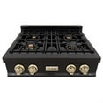 thumbnail image 3 of ZLINE 30 in. Autograph Edition Rangetop in Black Stainless Steel with Gold Accents (RTBZ-30-G), 3 of 5