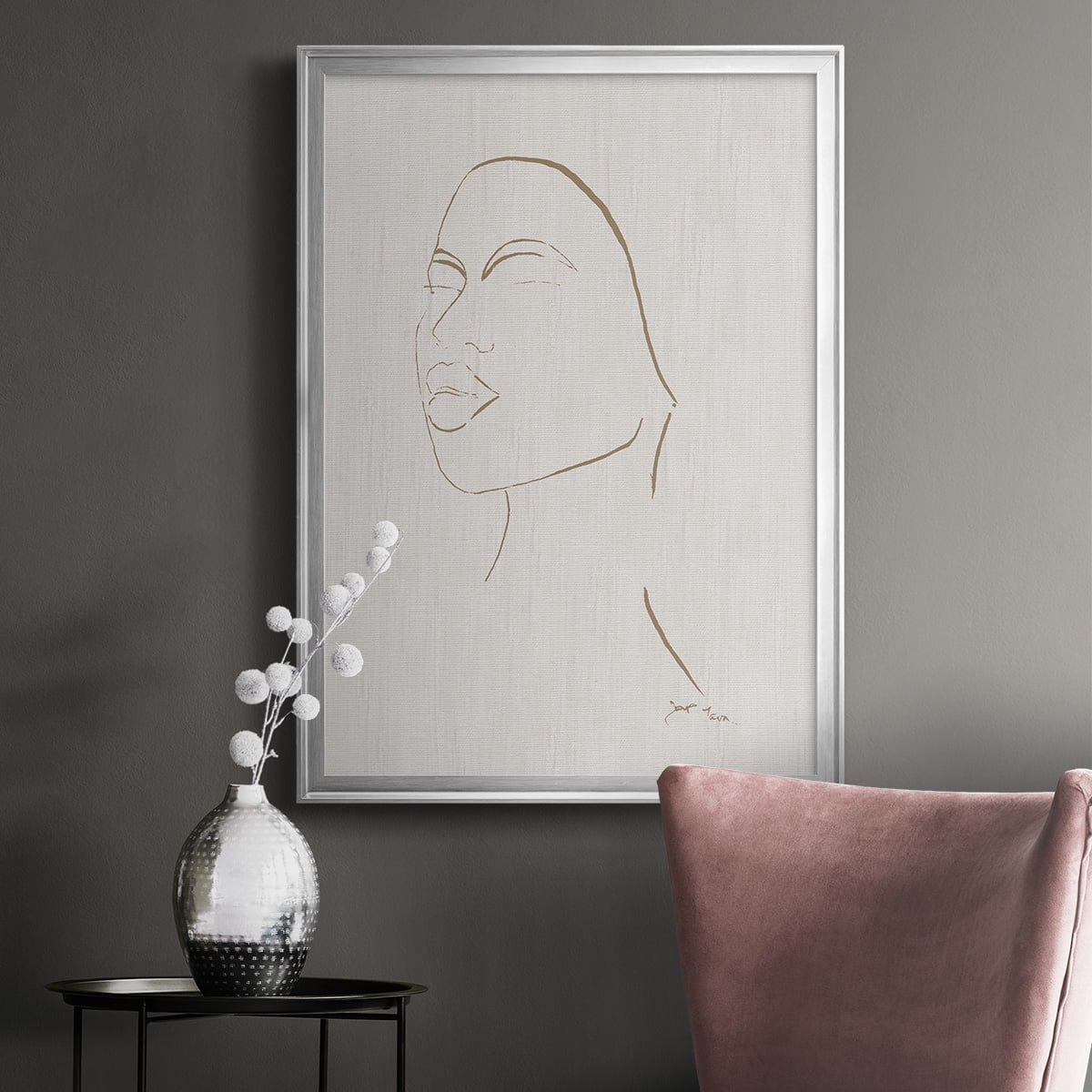 Portrait Sketch II Premium Framed Print - Ready to Hang
