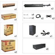 PRORECK Concert Set 6000W Stereo/Mono DJ Powered PA Speaker System Combo Set with One Active Sub
