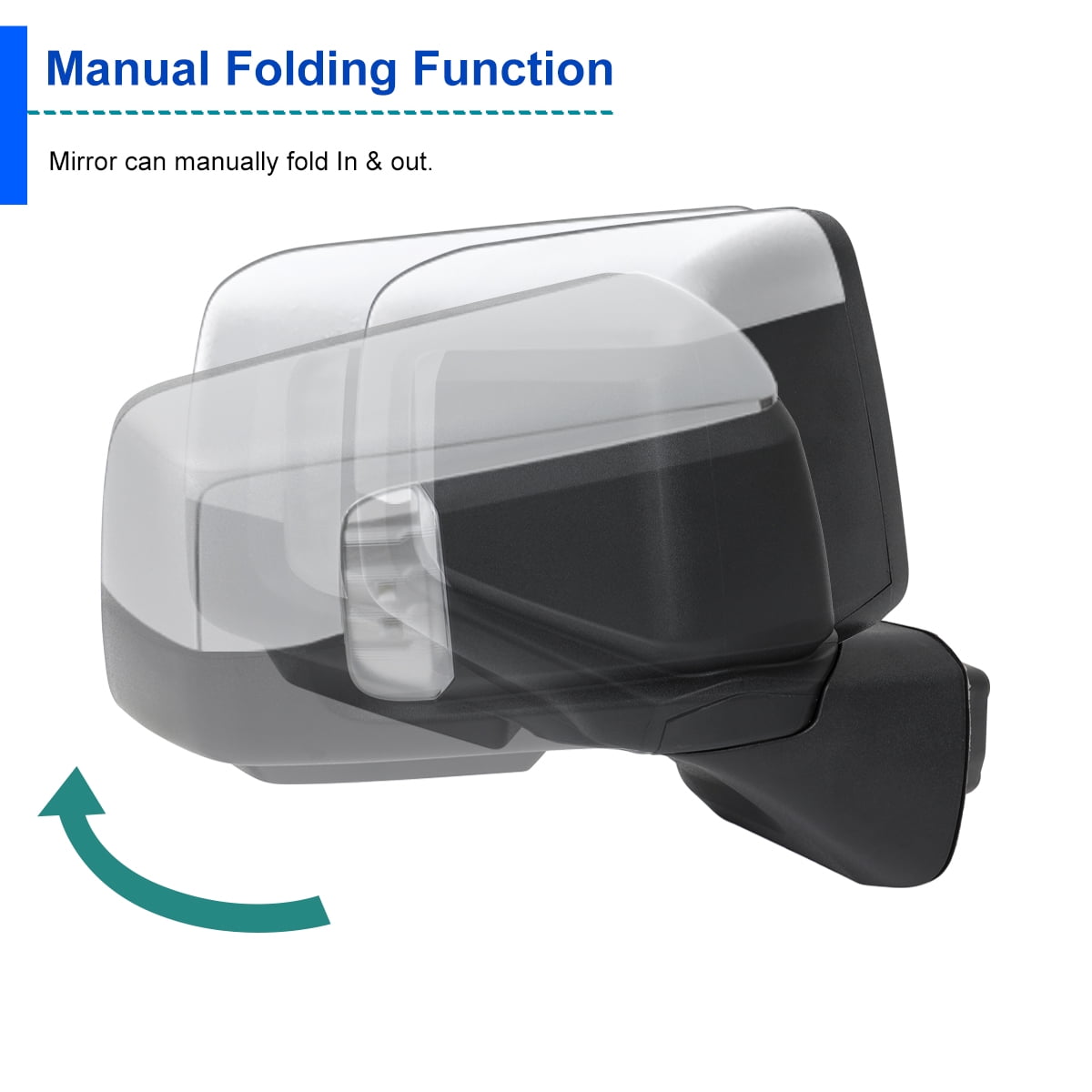 Spec-D Tuning Right Passenger Side Chrome Power Heated Manual Adjust Side Mirror w/ Blind Spot + Temp Sensor Compatible with 2019-2026 GMC Sierra 1500