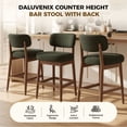 thumbnail image 6 of Daluvenix Counter Height Bar Stools Set of 3, Mid-Century Bar Chairs with Solid Wood Frame and Backrest, Modern Boucle Fabric BarStool for Kitchen Island, Wooden Dining Room Chair, 6 of 9