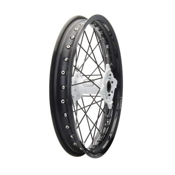 Tusk Impact Complete Wheel - Rear 18 x 2.15 Black Rim/Black Spoke/White Hub For HONDA CRF450RX 2017-2023