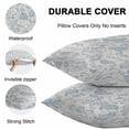 thumbnail image 5 of Outdoor Waterproof Throw Pillow Covers Set of 2 Light Blue Pastoral Flowers Decorative Pillowcases Square Outdoor Pillows Cushion Case 16x16 Inch Farmhouse Floral Patio Pillows for Couch Sofa Bed, 5 of 9