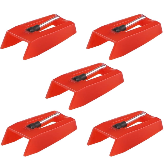 Horokarda Paquete de 5 Agujas para Tocadiscos con Punta de Diamante Roja