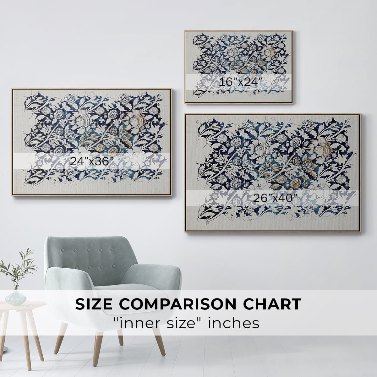 Vintage Abstract Print-XXVII Framed in Natural Wood Wood Gallery Wrapped Canvas 17 in. x 25 in.