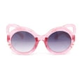 thumbnail image 2 of Child Kids Size Girls Kitty Cat Ear Round Plastic Sunglasses Pink - Smoke, 2 of 4