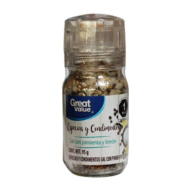 Especias y condimentos Great Value sal con pimienta y limón 95 g