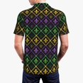 thumbnail image 6 of Wukai Mardi Gra Geometric Men’s Polo Shirts,Quick-Dry Athletic Shirt,Classic Fit Shirts-Medium, 6 of 8