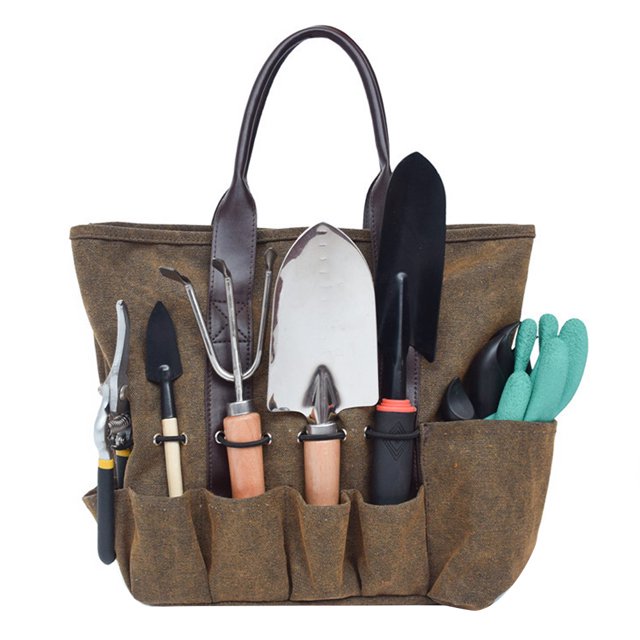 Organizador de múltiples bolsillos para elementos esenciales de hardware para exteriores Bolso versátil para herramientas de jardinería