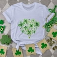 thumbnail image 1 of T-shirt de la Saint-Patrick pour Femmes, Col Rond, Manches Courtes, Imprimé Arbre de Noël, 1 of 4